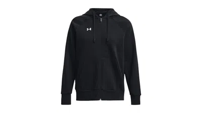 Pre-owned Under Armour Women's Ua Rival Fleece Fullzip Hoodie In Black/white In Multi