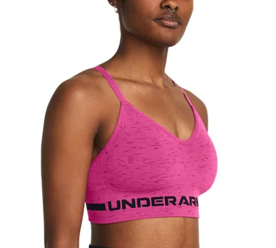 Under Armour Women's Ua Seamless Cross-back Low Impact Sports Bra In Astro Pink,black