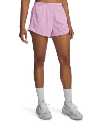 Under Armour Women's Ua Tech Play Up Mesh Shorts In Pink