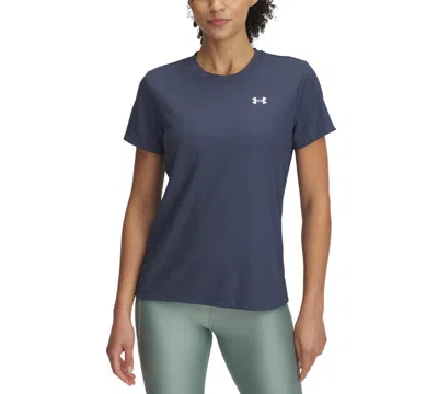 Under Armour Women's Ua Tech Rib Short-sleeve T-shirt In Downpour Gray