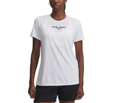 Under Armour Women's Ua Tech Script Graphic Short-sleeve Tee In White