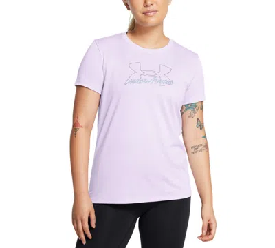 Under Armour Women's Ua Tech Script Short Sleeve T-shirt In Salt Purple