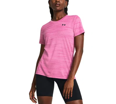 Under Armour Women's Ua Tech Tiger Short-sleeve Tee In Astro Pink,black