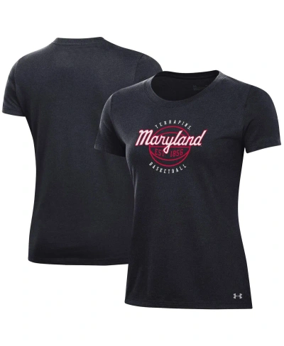 Under Armour Women's  Black Maryland Terrapins Throwback Basketball Performance Cotton T-shirt