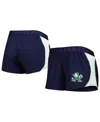 Under Armour Women's  Navy And Green Notre Dame Fighting Irish Game Day Tech Mesh Performance Shorts In Navy,green