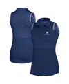 Under Armour Women's  Navy Wells Fargo Championship Playoff Sleeveless Polo Shirt In Navy