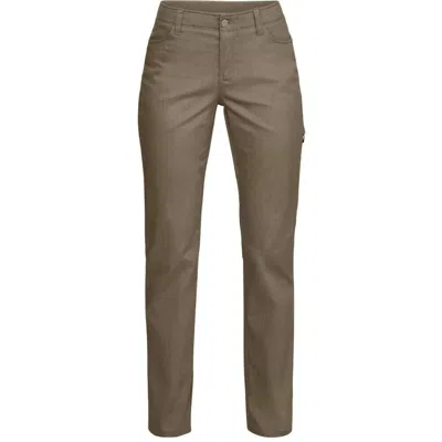Under Armour Women's  Ua Enduro Pants Bayou Stretch Flat Front Skinny Leg Erk782 In Brown