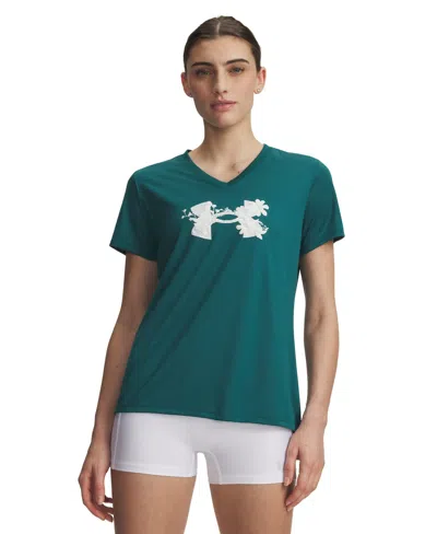 Under Armour Women's V-neck Short-sleeve Top In Green