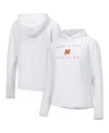 Under Armour Women's White Maryland Terrapins Super-soft Breezy Long Sleeve Tri-blend Hoodie T-shirt In White