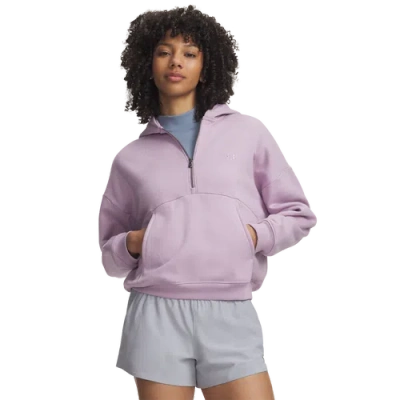 Under Armour Womens Icon Fleece Half Zip Hoodie In Purple