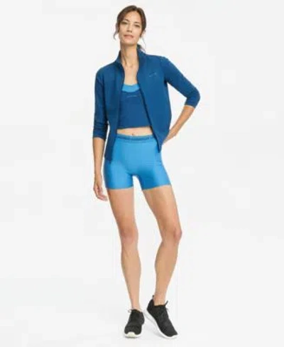 Under Armour Womens Motion Full Zip Jacket Motion Colorblock Scoop Neck Tank Pull On Shorty Shorts In White,halo Gray