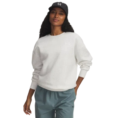 Under Armour Womens  Essential Flc Os Crew In White