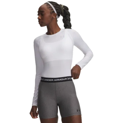 Under Armour Womens  Heatgear Authentics Comp Ls In White