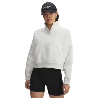 Under Armour Womens  Icon Fleece Oversized Half-zip In Gray