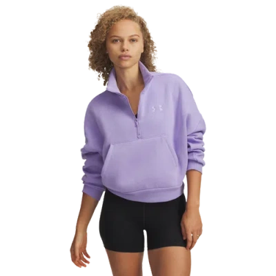 Under Armour Womens  Icon Fleece Oversized Half-zip In Purple