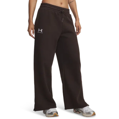 Under Armour Womens  Icon Fleece Wide Leg Pants In Brown