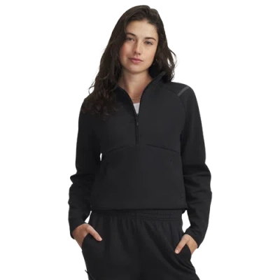 Under Armour Womens  Unstoppable Fleece Half-zip In Black