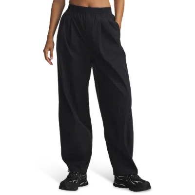 Under Armour Womens  Unstoppable Woven Pleat Pant In Black