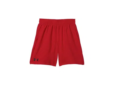 Under Armour Woven Shorts (big Kid) Boy's Clothing Red/black : Lg (14-16 Big Kid), Polyester In Multi