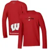 UNDER ARMOUR YOUTH UNDER ARMOUR  RED WISCONSIN BADGERS 2024 ON-COURT BENCH UNITY PERFORMANCE LONG SLEEVE T-SHIRT