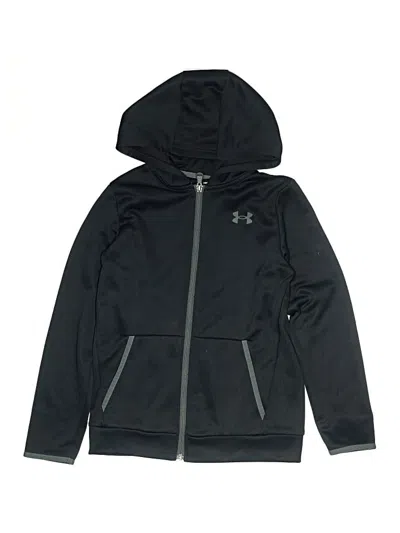 Pre-owned Under Armour Kids' Zip Up Hoodie In Black
