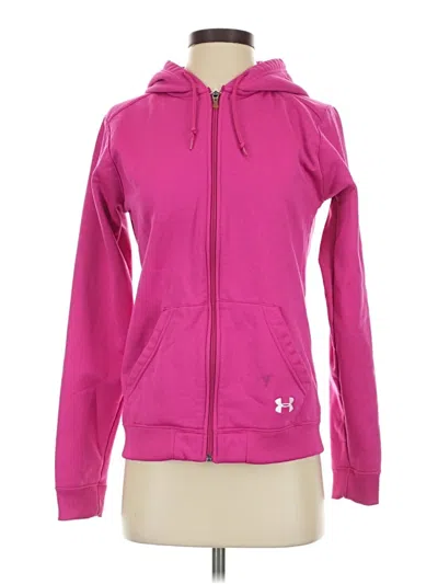 Pre-owned Under Armour Zip Up Hoodie In Pink