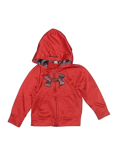 Pre-owned Under Armour Kids' Zip Up Hoodie In Red