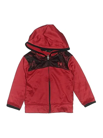 Pre-owned Under Armour Kids' Zip Up Hoodie In Red