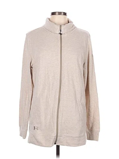 Pre-owned Under Armour Zip Up Hoodie In Tan