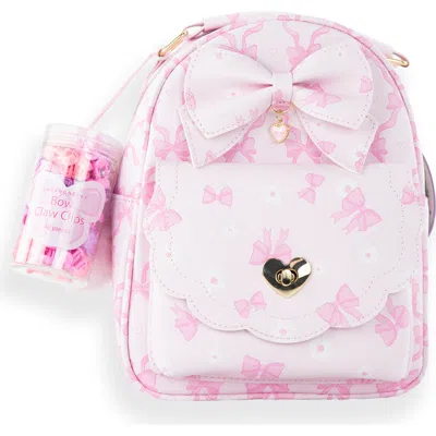 Under One Sky Babies'  Ribbon & Heart Scalloped Mini Backpack Set In Neutral