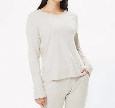 Under The Canopy Organic Cotton Long Sleeve Tee In Oatmeal In White