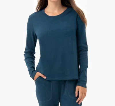 Under The Canopy Organic Cotton Long Sleeve Tee In Teal In Blue