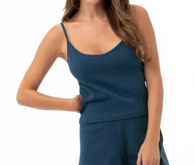 Under The Canopy Organic Cotton Lounge Camisoles In Teal In Blue