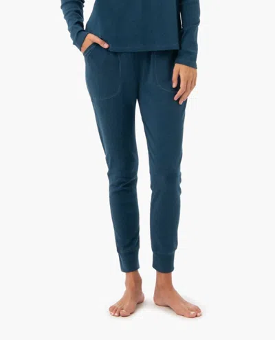 Under The Canopy Organic Tapered Jogger In Teal In Blue