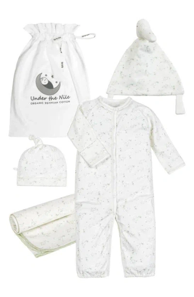Under The Nile Babies' Stork Take Me Home 4-piece Set In White