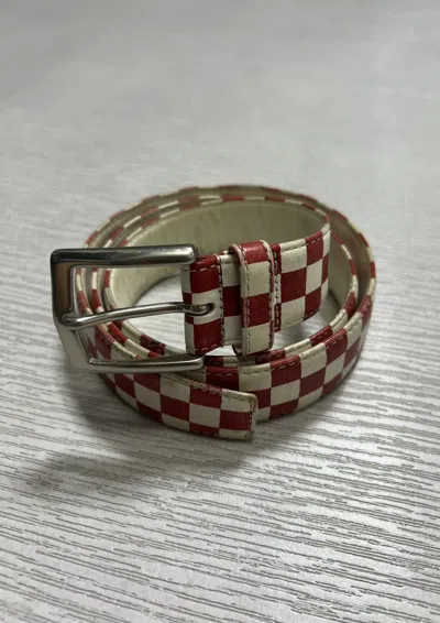 Pre-owned Undercover - Jun Takahashi - Checkered Belt(white/red)