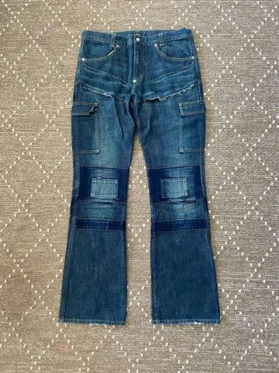 Pre-owned Undercover 01 D.a.v.f. Distressed Jeans In Indigo