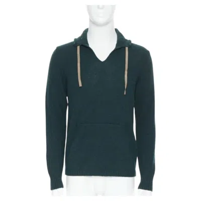 Pre-owned Undercover 100% Wool Dark Green Ribbon Drawstring V-neck Pullover Sweater S