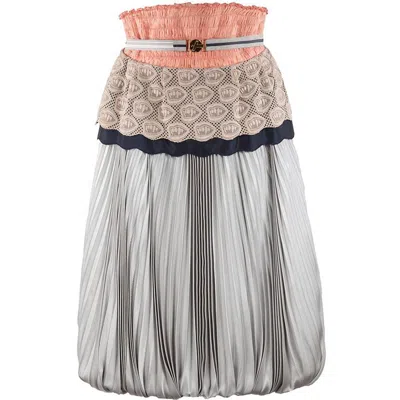 Pre-owned Undercover 2008  Strapless Pleated Fang Detail Dress In Gray