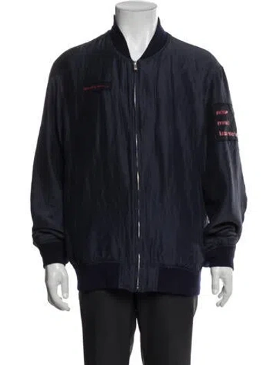 Pre-owned Undercover 2015 Silk Bomber Jacket In Blue