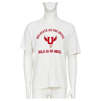 Pre-owned Undercover 2022 Devil Angel Delicate As The Devil Flocked White Red Top Tshirt M