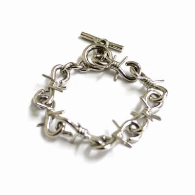Pre-owned Undercover 23aw Brass Barbed Wire Bangle Bracelet In Silver