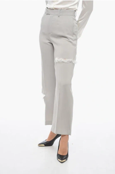 Undercover 4 Pocket Cut-out Pants With Lace Details In Grey