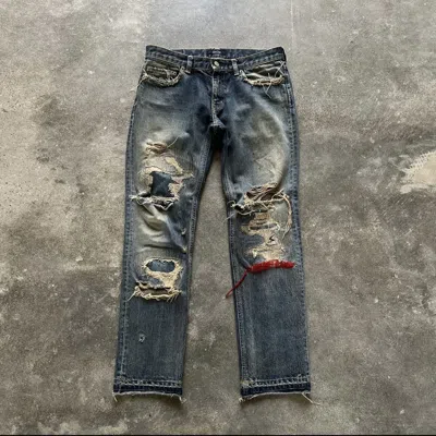 Pre-owned Undercover 68 Fw09 Red Yarn Denim