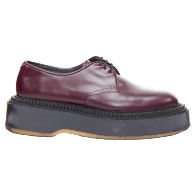 Pre-owned Undercover Adieu 2018 Derby Burgundy Chunky Platform Creepers Eu38 In Red