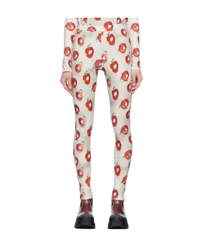 Undercover Apple-print Cotton Leggings In Gray Base