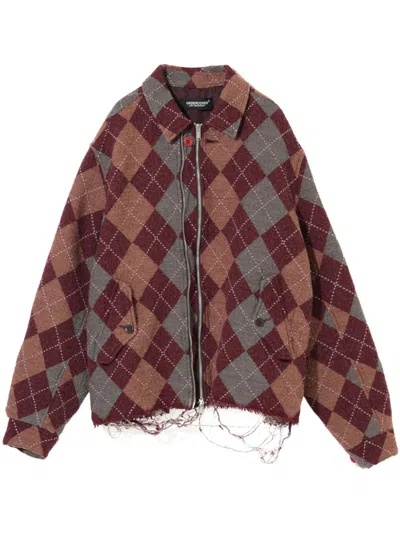 Undercover Argyle Wool-blend Jacket In Red