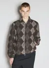 Undercover Argyle Wool Jacket In Brown