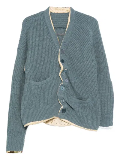 Undercover Asymmetric Cardigan In Blue