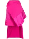 Undercover Asymmetric Midi Skirt In Rosa